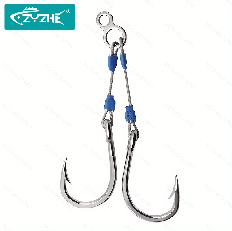 ZYZHE スチールワイヤージグアシストフック 6サイズ 高 - Fishing Hook Assortment のレビューと価格
