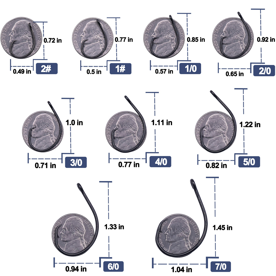 9KM 25-50個入り インラインワイドギャップサークルフ - Fishing Hook Offset のレビューと価格
